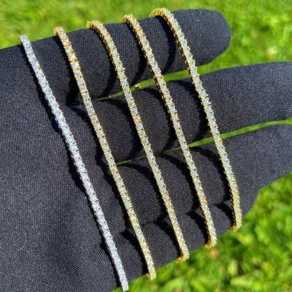 inch VVS1 Moissanite Diamond 2mm Tennis Bracelet Solid 925